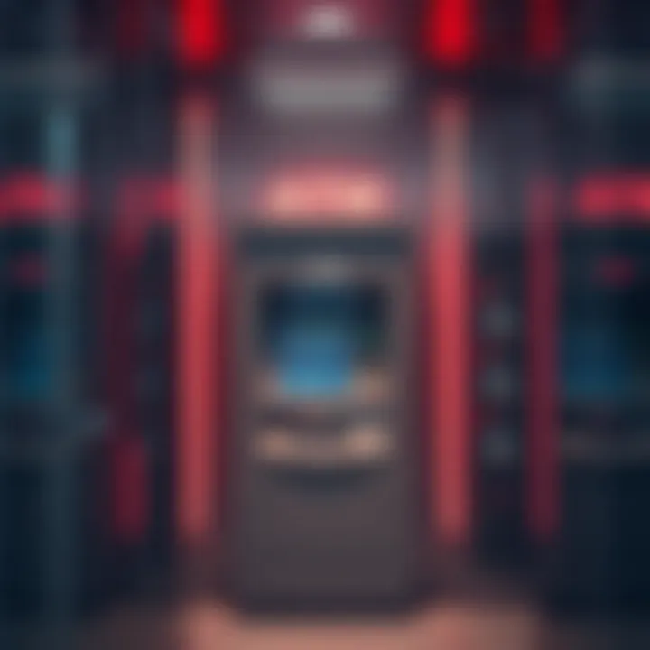 A secure ATM surrounded by modern technology