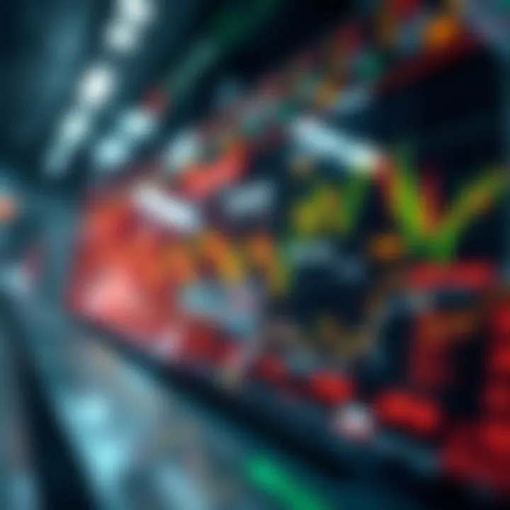 An abstract representation of automated trading strategies in action.