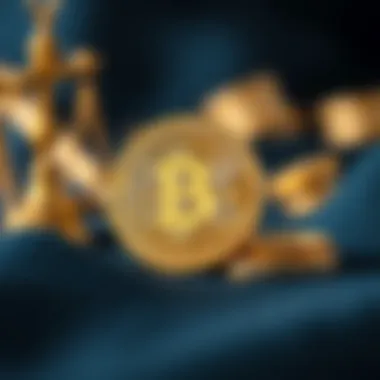 Visual representation of legal issues surrounding Bitcoin