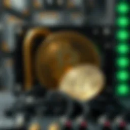 Cryptocurrency mining concept illustration