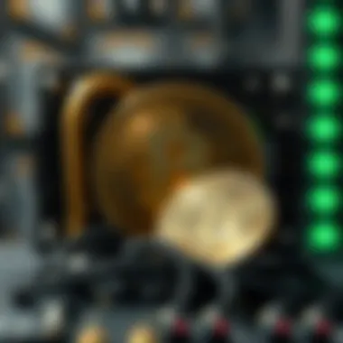 Cryptocurrency mining concept illustration