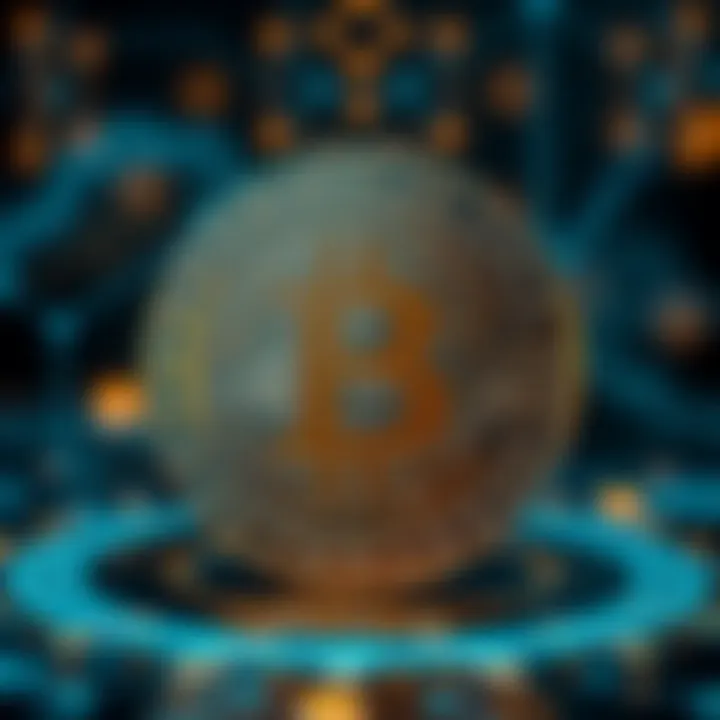 Graphical representation of cryptocurrency in the digital space