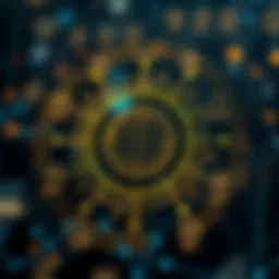 Conceptual diagram illustrating cryptocurrency mining principles