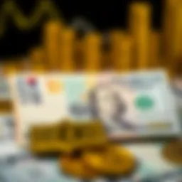 Currency exchange concept showing Korean Won and US Dollar