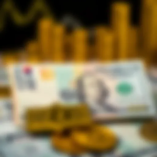 Currency exchange concept showing Korean Won and US Dollar