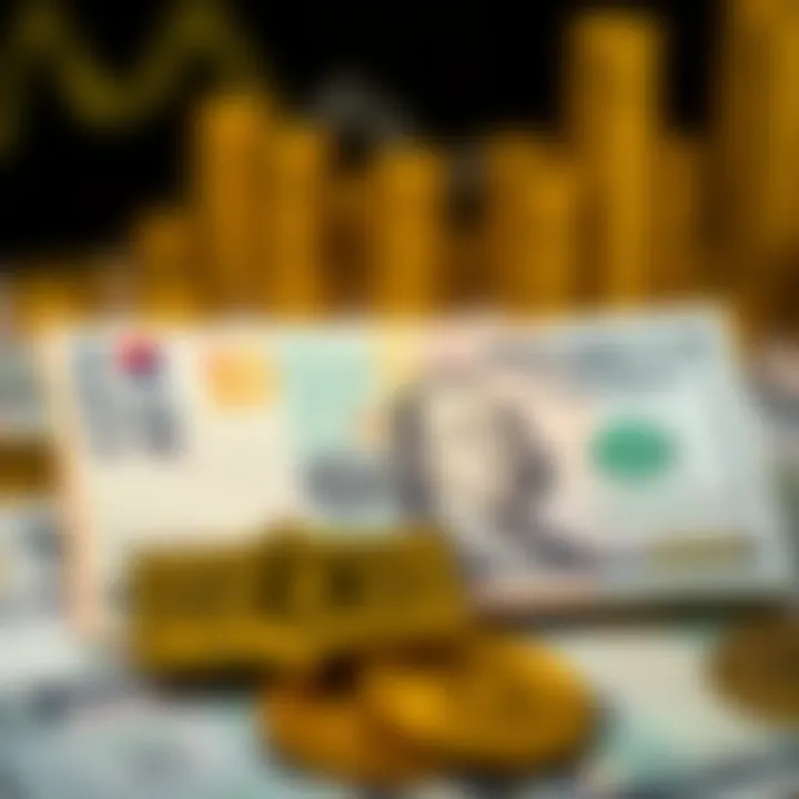 Currency exchange concept showing Korean Won and US Dollar