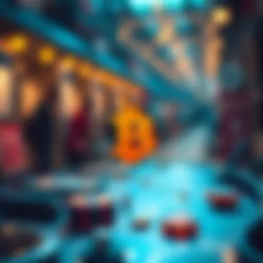 Illustration showing various applications of blockchain in business sectors.