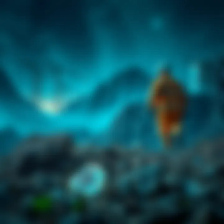 An illustration depicting environmental concerns related to Bitcoin mining