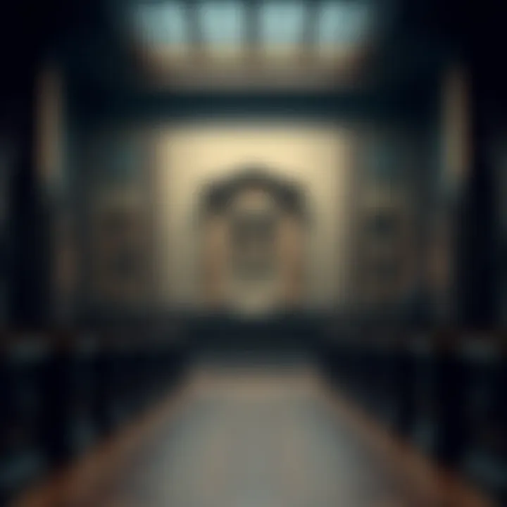 A courtroom depicted to symbolize legal challenges in crypto