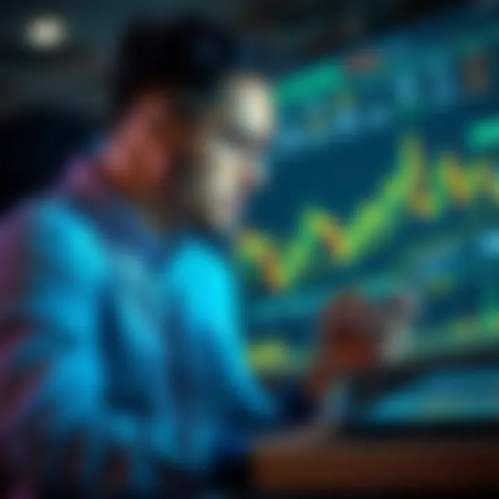 Investing with Insightful Cryptocurrency Data Investor examining cryptocurrency data