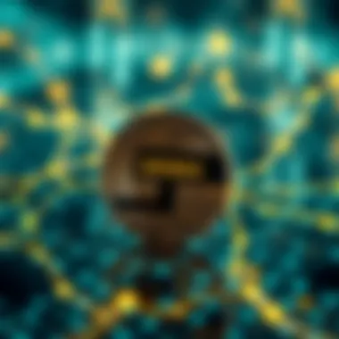 WEMIX Coin in the Blockchain Ecosystem A digital representation of WEMIX coin with blockchain background