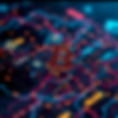 An abstract graphic showing blockchain technology