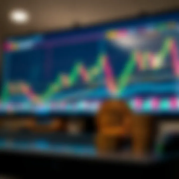 Concept of margin trading with financial charts