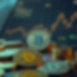 A conceptual illustration of cryptocurrencies in the market