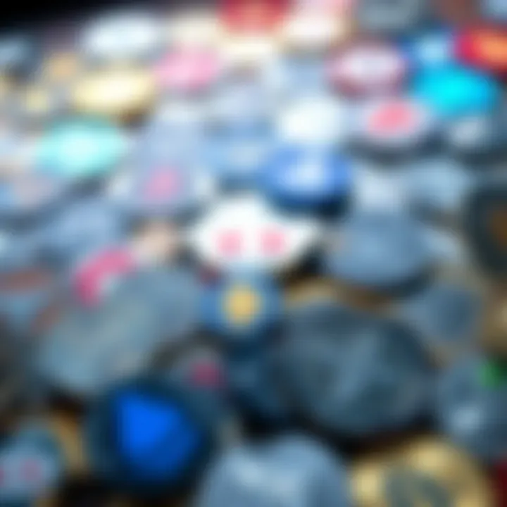A collage of popular cryptocurrency logos featured in Reddit discussions