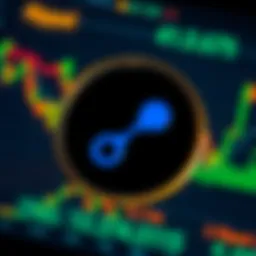 A visual representation of the Ripple logo juxtaposed with financial market graphs