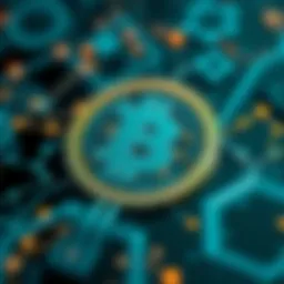 Conceptual illustration of smart contracts on a blockchain