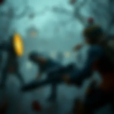 Engaging Battle Scene in Splinterlands An engaging battle scene depicting players in action