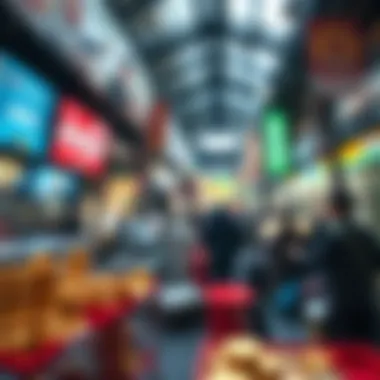 Abstract depiction of digital currencies in a thriving market